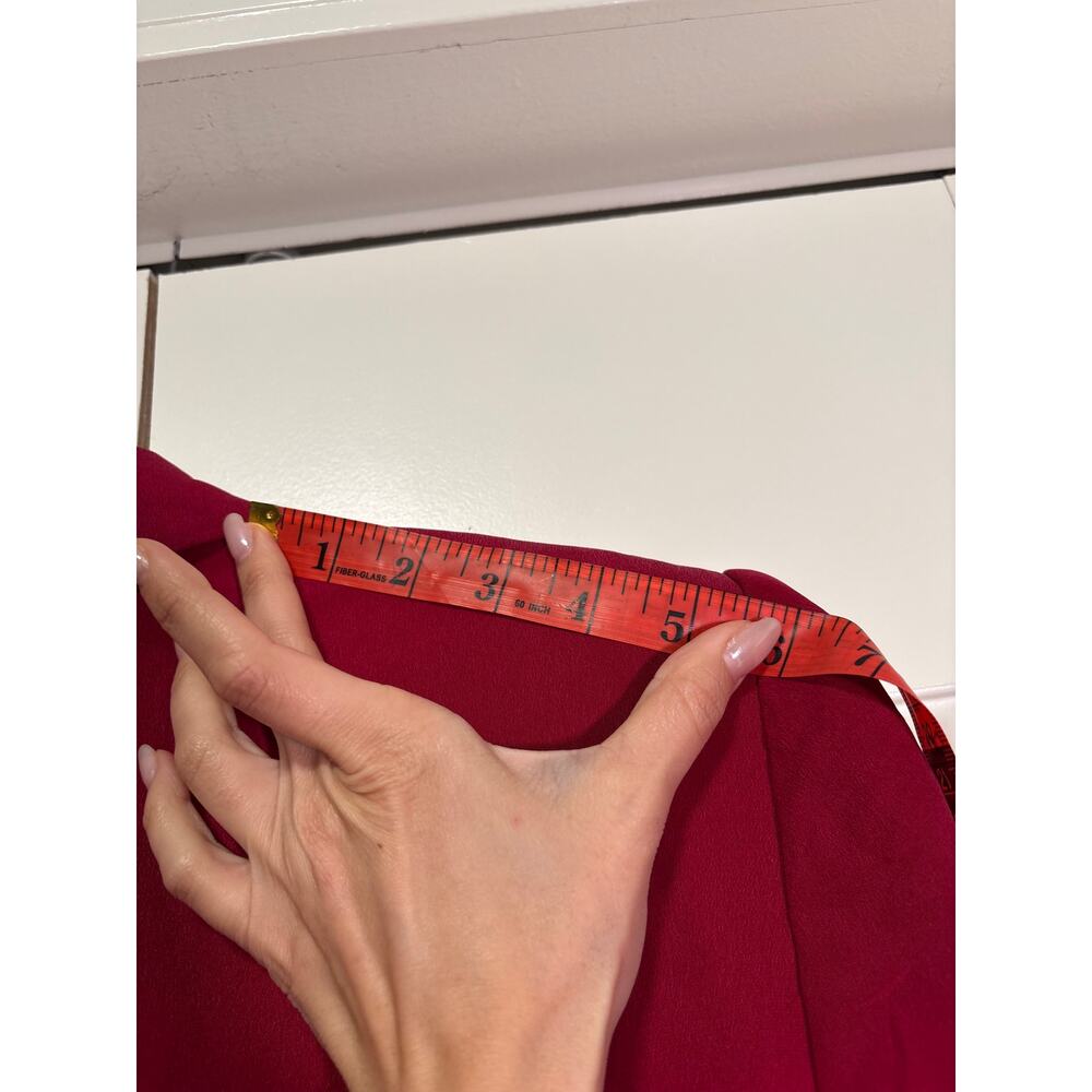 Chaus Red Silk Button Down Shirt Size 14 - Picture 10 of 10